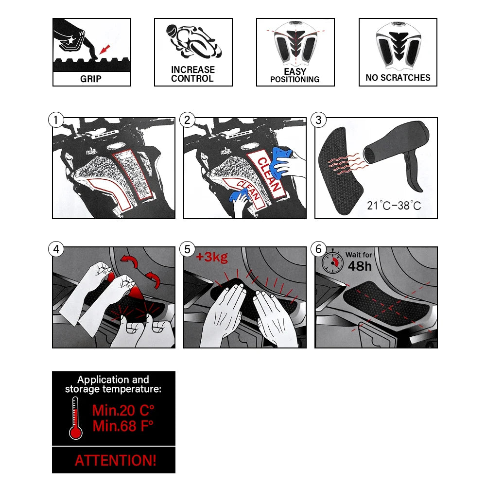 Protections latérales antidérapantes pour réservoir – Yamaha Ténéré 700
